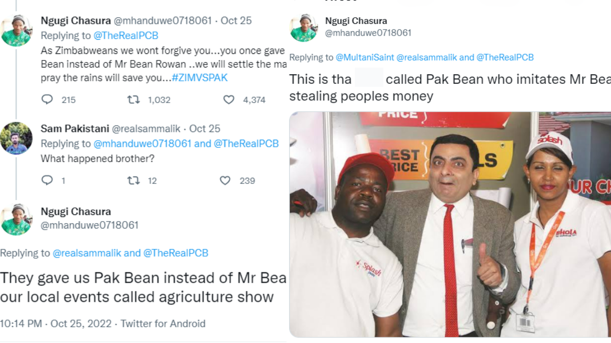 PAK vs ZIM Viral Tweet Mr Bean